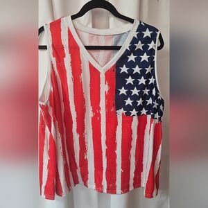 Patriotic Red and Blue Women's Top